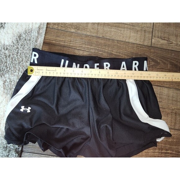 Under Armour Black Running Shorts With Cycling Shorts Attached Size Med - Picture 3 of 7